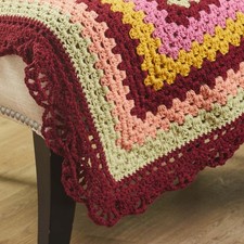 Herrschners  Spring Lace Edged Granny Throw Crochet Kit
