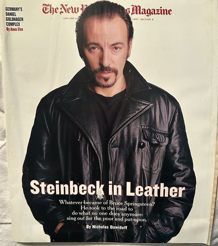 The New York Times Magazine 1997 Bruce Springsteen on Cover Steinbeck in Leather