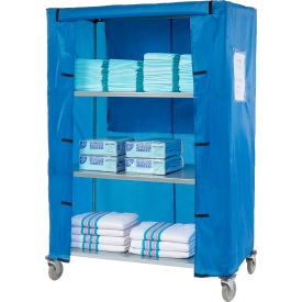 Nexel Galvanized Steel Linen Cart with Nylon Cover 4 Shelves 48''''L x 24''''W x 80''