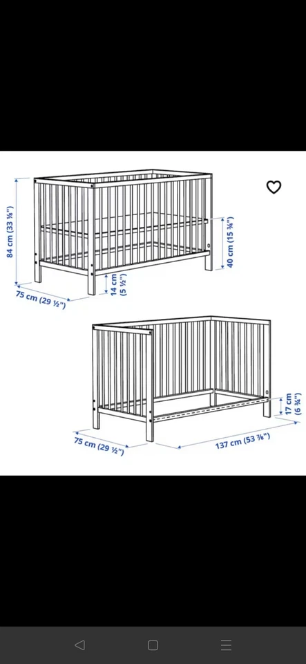 Ikea GULLIVER Cot, pine 70x132 cm - image 2 of 4