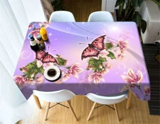 Multicolored Bud 3D Tablecloth Table cover Cloth Rectangle Wedding Party Banquet