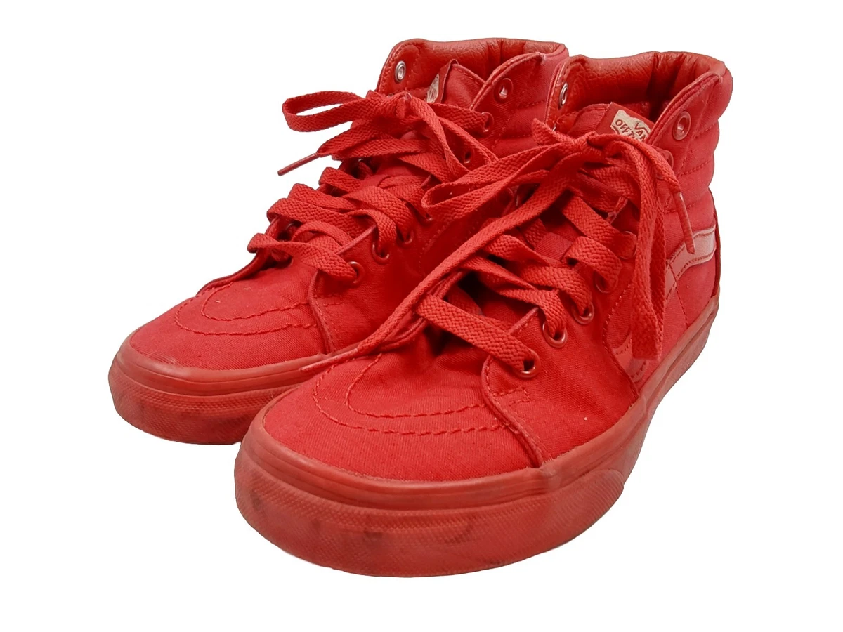 Vans coated canvas sk8-hi top reissue mens shoes red
