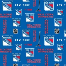 New York Rangers Fleece Fabric All Over Print-NHL Fleece Blanket Fabric