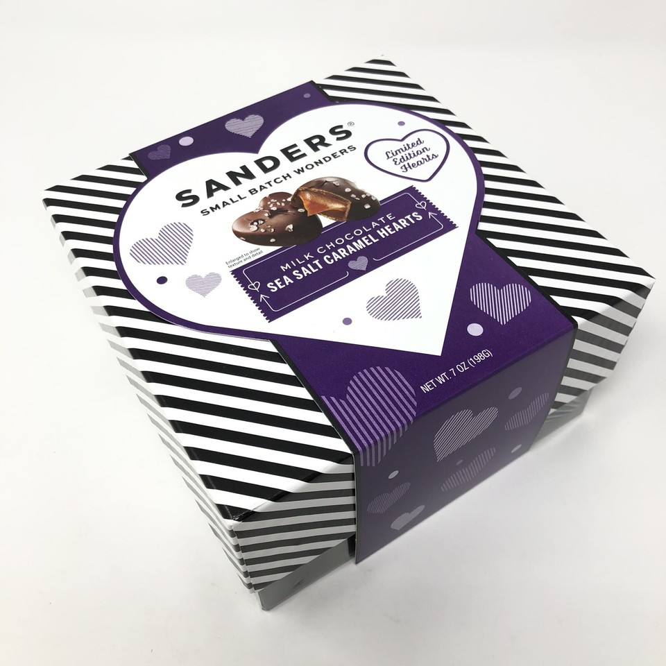 Sanders Milk Chocolate Sea Salt Caramel HEARTS Gift Box FREE SHIPPING