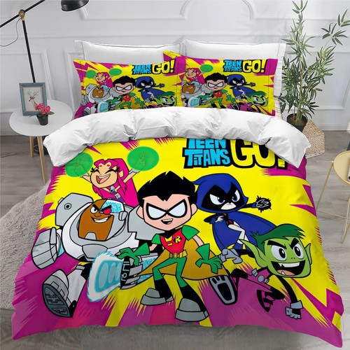 Teen Titans Go Bedding Set Bed Set Aldult Kid Bedroom Duvetcover Sets 3D Print - Imagen 38 de 38