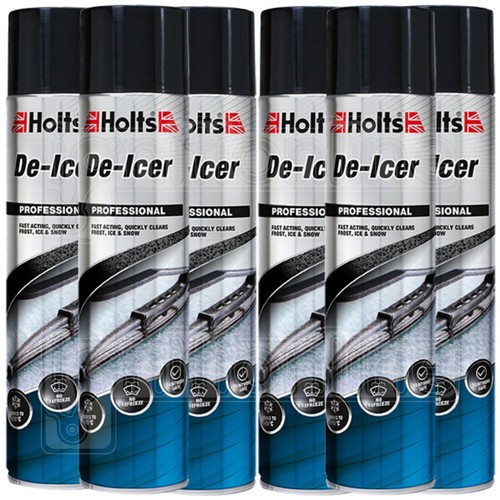 6 x Holts Car DeIcer Spray Melts Windscreen Ice Frost Aerosol Deicer