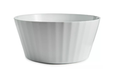 HOTEL COLLECTION Fluted 5.42 qt Salad Serve Bowl 11'', White Porcelain Dinnerware