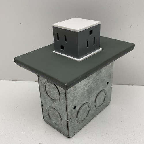 Adorne ARPTR151GW2 Tamper Resistant Pop-Out Outlet 15A Gray, with Masonry Box