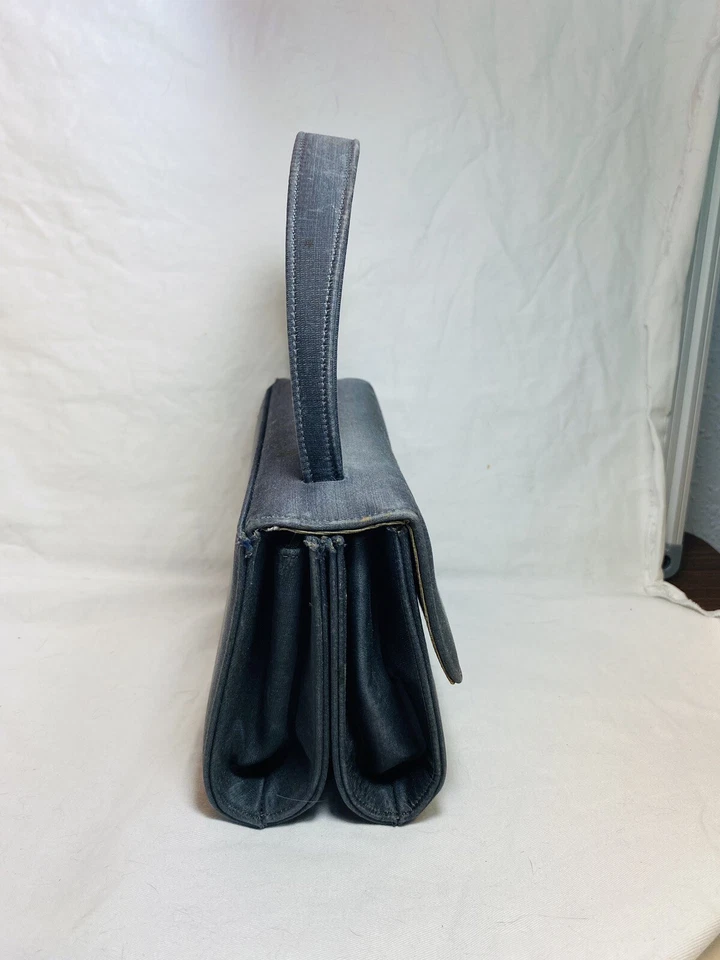 Bolso de Mano Palizzio Vintage con Espejo de Mano Original Gris Estilo Acordeón Foto 3 de 4