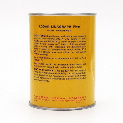 Kodak Linagraph Photographic Fixer w/ Hardener for 4,7 Liter / 5 Quarts Solution - Picture 3 of 6