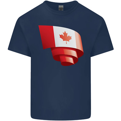 Curled Canada Flag Canadian Day Football Kids Maglietta Childrens