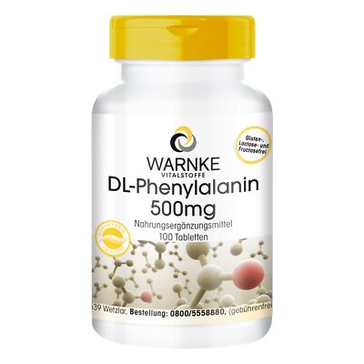 DL-Phenylalanin 500 mg - 100 Tabletten, essentielle Aminosäure, vegan | Warnke