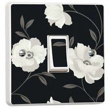 2-Pack Black Floral Arthouse Opera Charleston Light Switch Cover Vinyl Sticker