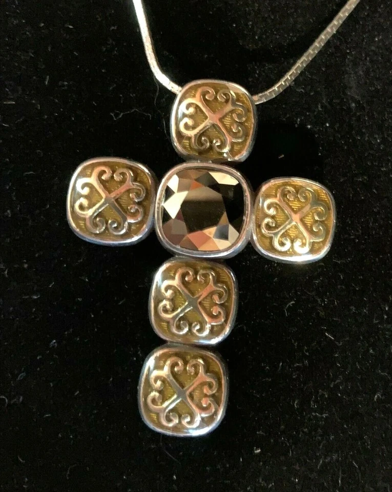 Collar REVERSIBLE BRIGHTON CROSS Marrón y Púrpura Cristal Swarovski Esmalte Foto 3 de 4