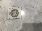 1901 Barber Half Dollar Silver 50 Cent Coin, *ACTUAL Item SHOWN IN PHOTOS.