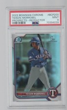 YEISON MORROBEL 2022 BOWMAN CHROME REFRACTOR ROOKIE CARD #BCP200  /499 PSA 9