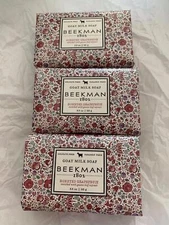 3 Beekman 1802 Goat Milk Soap Bar Honey Honeyed Grapefruit Palm Size 3.5 Oz each