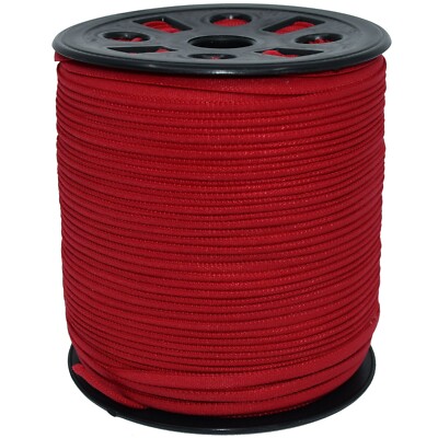 15 Yds Long Ganel 1/6'' Banded Soft Stretch Nylon Elastic ~ Red