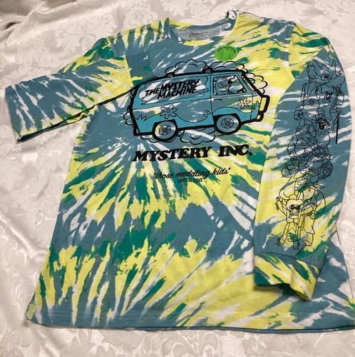 Scooby Doo Tie Dye Shirt Langarmshirt Mystery Van Grafikdruck Small NEU