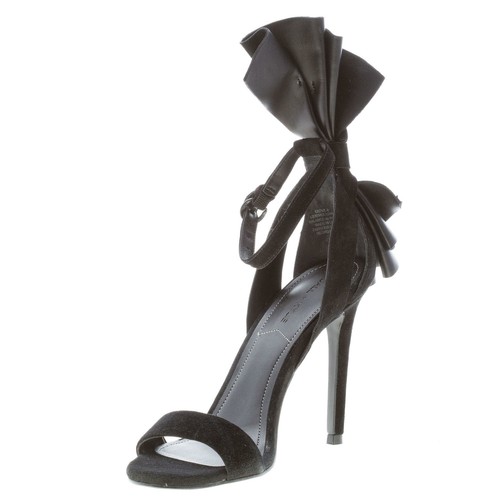 KENDALL + KYLE women shoes Black suede Eve sandal with ankle strap back maxi-bow - Picture 6 of 7