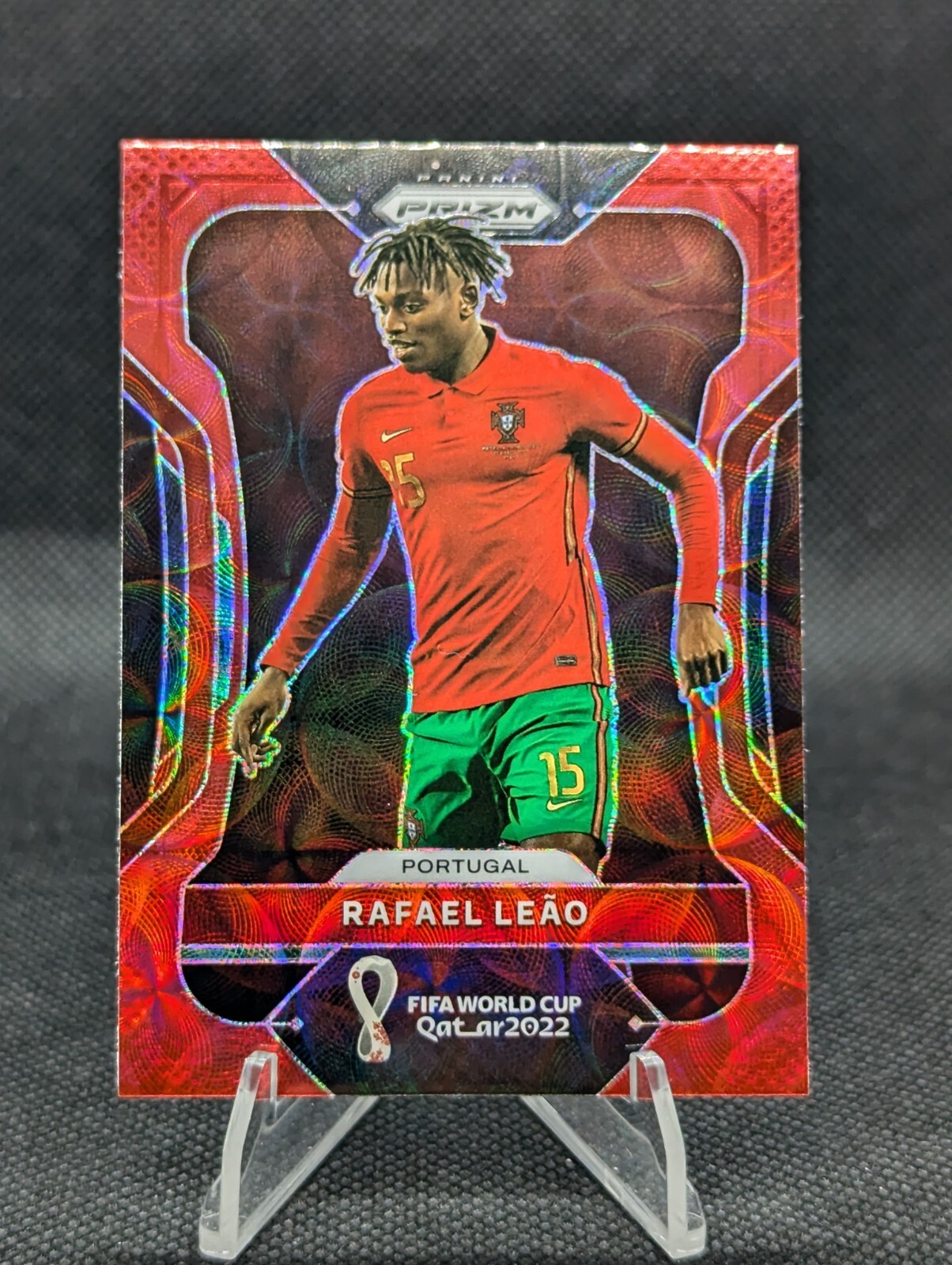 2022 Panini Prizm World Cup Qatar Choice Red Prizm Rafael Leao Card #181