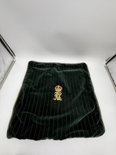 2 RALPH LAUREN Carnaby Stripe Velvet Euro Pillow Covers Hunter Green Retail 415