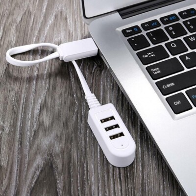High Speed USB Hub-2.0 3 Port Multi Splitter Expansion Desktop Pc Laptop Adapter