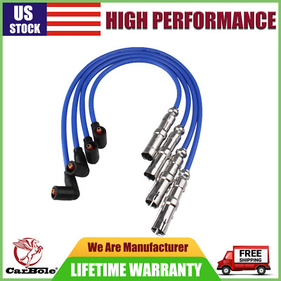 8mm Spark Plug Ignition Wire Cable Set For VW Volkswagen Jetta Golf Beetle 27588