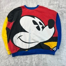 Vintage Mickey Mouse Disney Crewneck Sweatshirt Unisex XL Multicolor Big Print