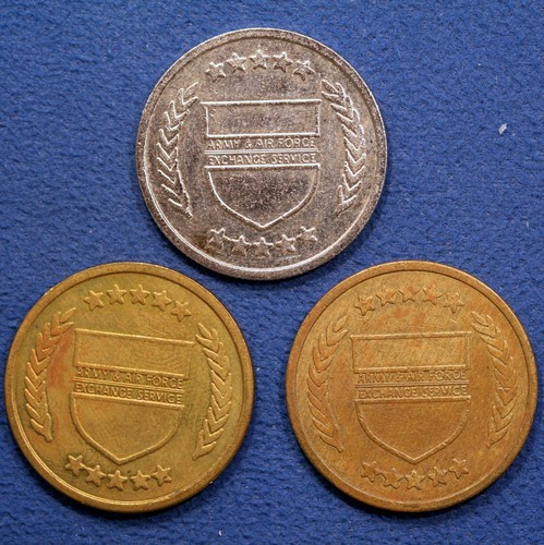 Trio of Gulf War-era U.S. AAFES military tokens - Massachusetts & Virginia