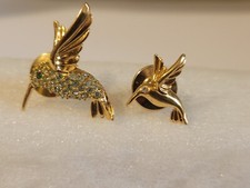 Vintage Smithsonian Hummingbird Pin with mini Pin by Avon