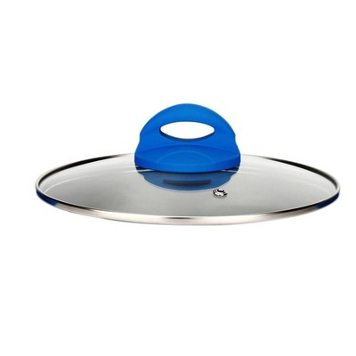 NutriChef Cooking Pot Lid - See-Through Tempered Glass Lids for NCCW12BLU