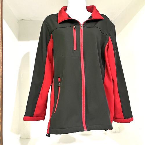 i5 Men’s Tactical Jacket L Black Red Softshell Insulated Full Zip Outdoor - Picture 8 of 18