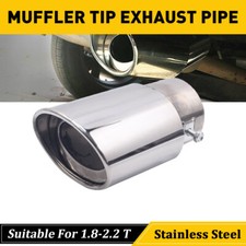 Chrome Car Exhaust Pipe Tip Rear Tail Throat Muffler Stainless Accessories New