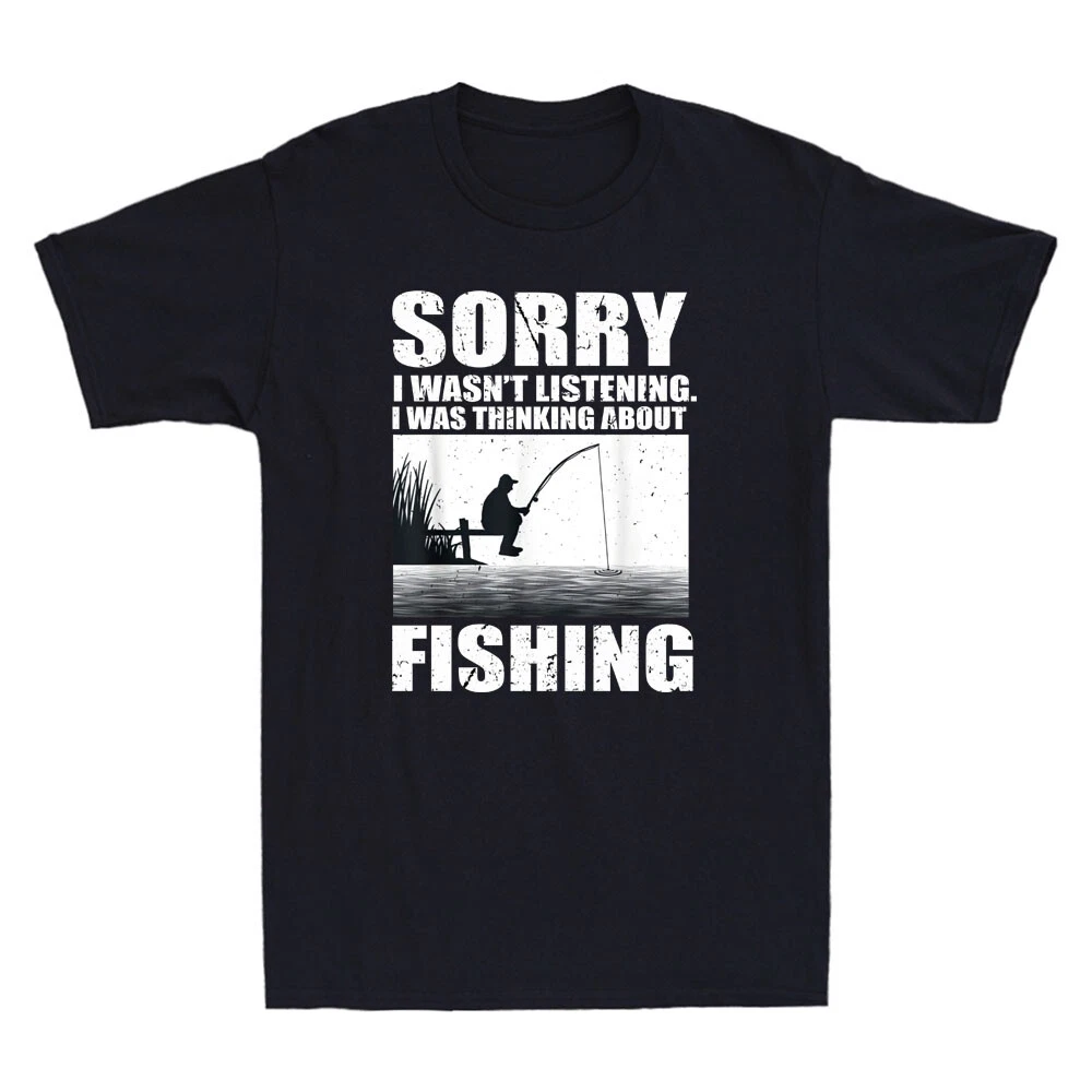 Sorry I Was Thinking About Funny Fishing Trout Bass Fisherman Retro Men T-Shirt
Opens in a new windo