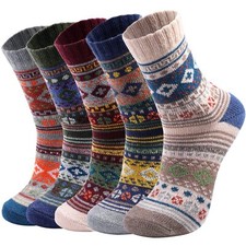 5 Pairs Wool Socks Wool Socks for Women Men Winter Hiking Socks Cozy Socks Boot