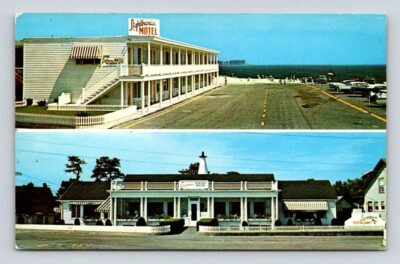 Lighthouse Motel & Restaurant Pine Point Beach Maine Postcard