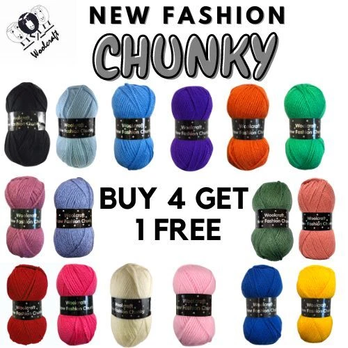 ❤ Woolcraft 100g New Fashion CHUNKY Knitting Yarn Ball Wool - 26 Shades ❤