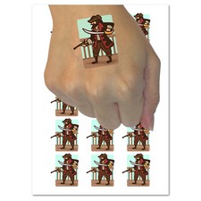 Pirate Cutlass Flintlock Pistol Temporary Tattoo Water Resistant Body Art Set