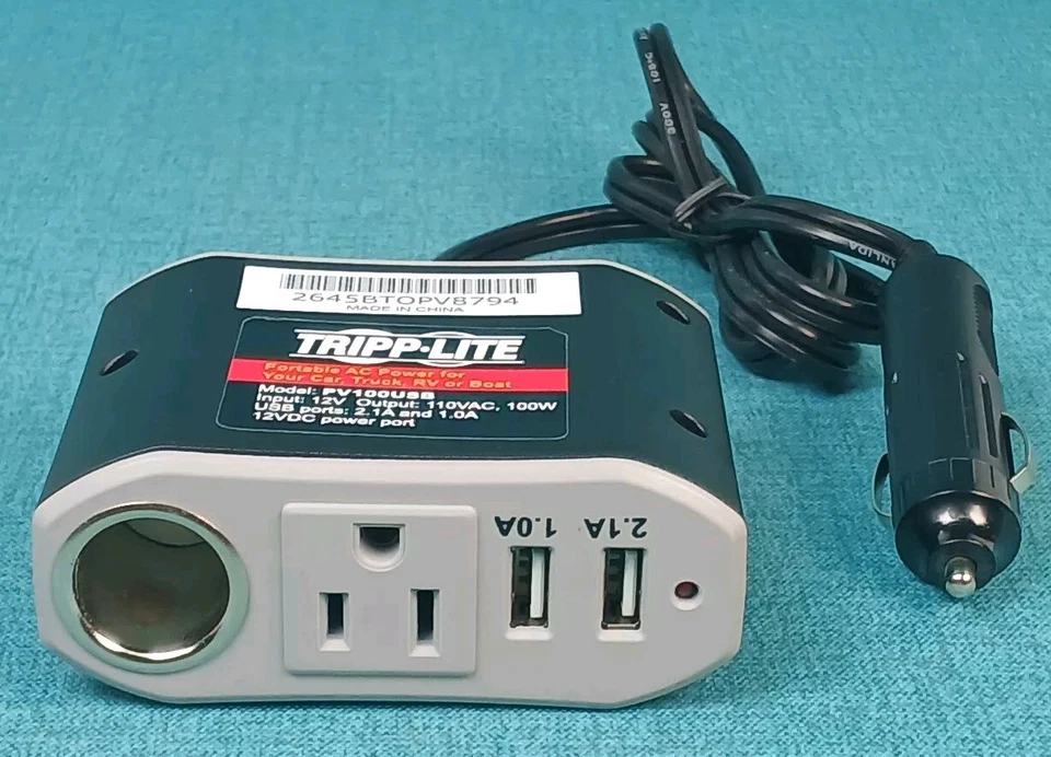Tripp Lite Portable AC Power For Car Truck RV or Boat Input 12V 100W  #PV100USB - Image 2 of 4