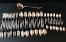 37-Piece Silver Plated Cutlery Set Deetjen Art Deco Style