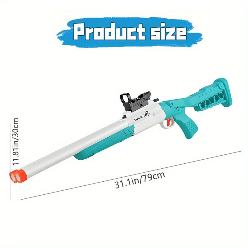 Long Double Barrel Toy Shotgun Soft Bullet Gun Shell Ejecting Foam ...