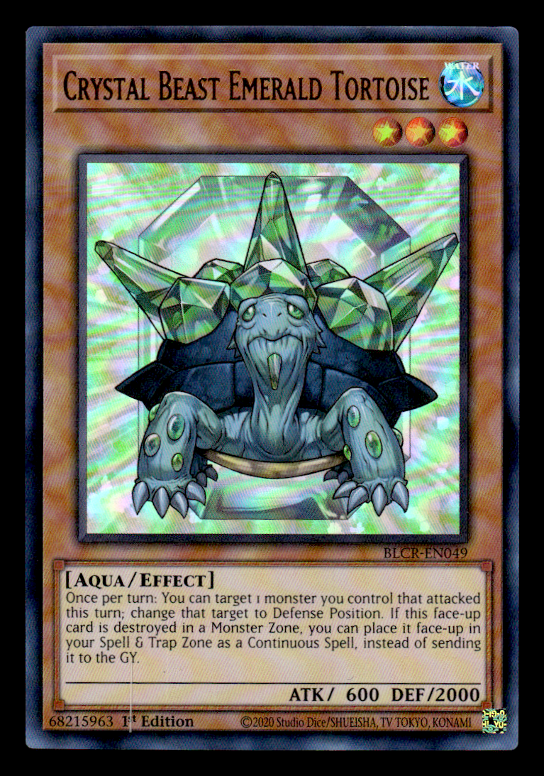 Carta Yu-Gi-Oh! Crystal Beast Emerald Tortoise - BLCR-EN049 - Ultra Rare 1ª Edición