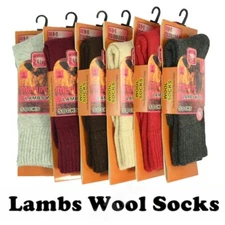 6 Pairs Men Women Heavy Duty Winter Warm Merino Lambs Wool Socks Size 9-11