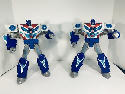 Two 12  Hasbro Transformers Robots in Disguise Power Surge Optimus Prime W/Sound