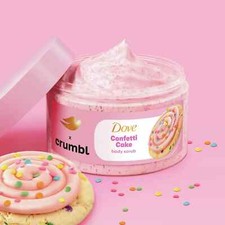 Dove X Crumbl Confetti Cake Exfoliating Body Scrub 15oz - SHIPS FAST