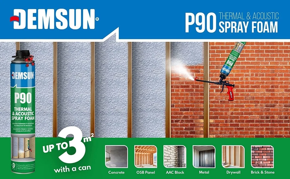 Demsun P90 Thermcoat Insulation & Acoustic Polyurethane Spray Foam - Box of 12 - Image 2 of 4