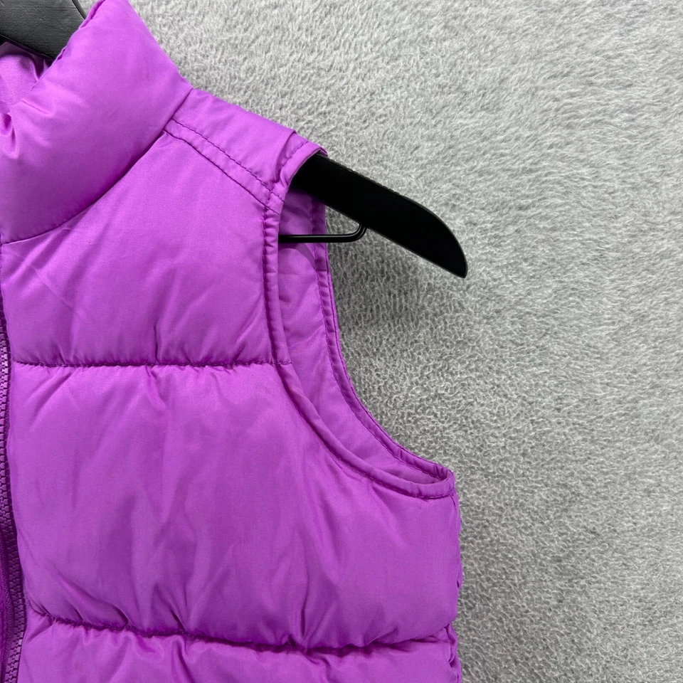 Old Navy Puffer Vest Girls Size Medium Purple Sleeveless Full Zip Quilted - Image 3 of 4