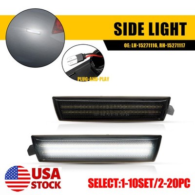 Fit Chevrolet Malibu 2008-12 Rear LED Bumper Side Marker Reflector Lights White