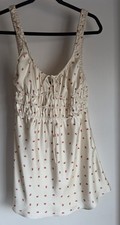 Zara Floral Sleeveless Mini Satin Dress M Cream Red Scoop Neck Casual Romantic